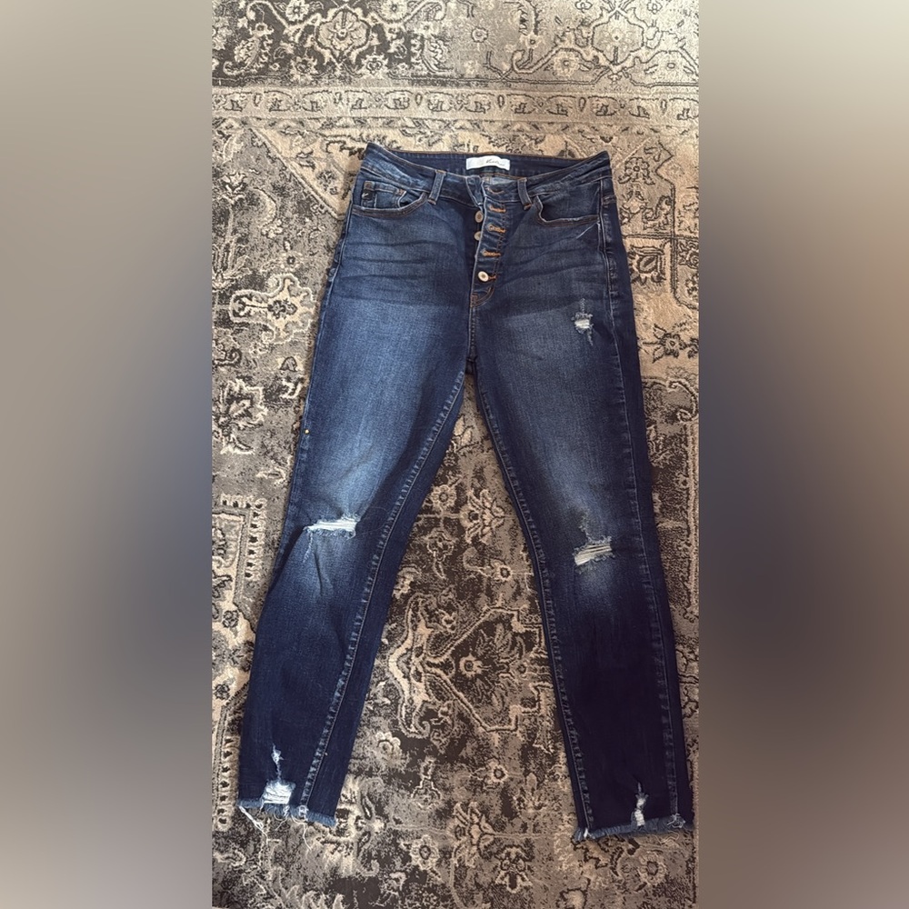 KanCan Dark Blue Distressed Skinny Jeans